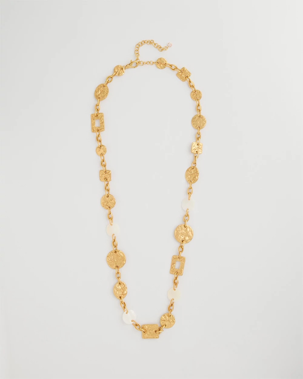 Chico's Top Pick - Pearl Hammered Long Necklace Gold