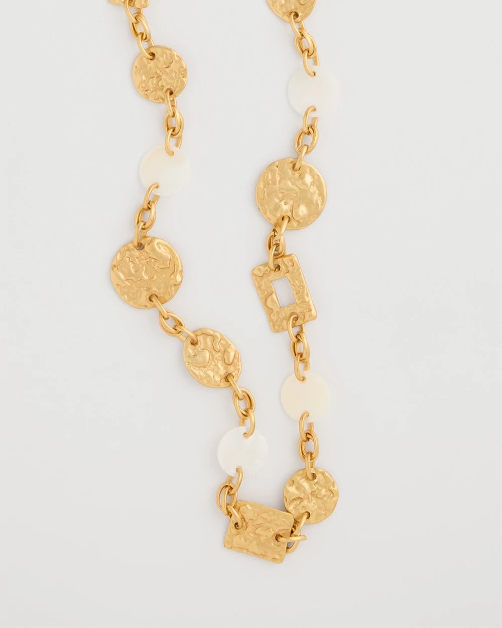Chico's Top Pick - Pearl Hammered Long Necklace Gold