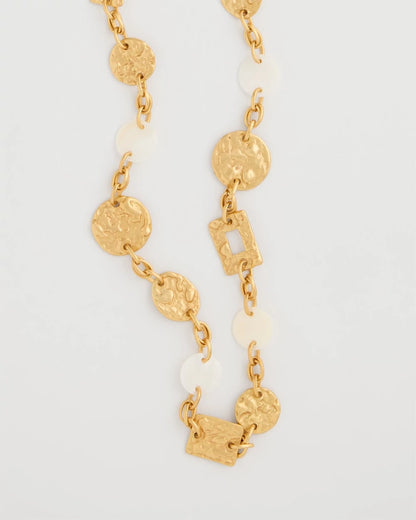 Chico's Top Pick - Pearl Hammered Long Necklace Gold