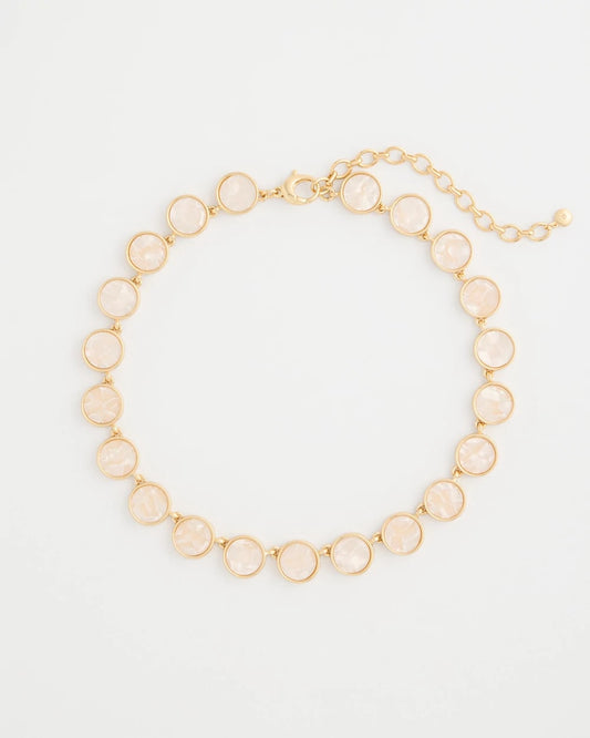 Chico's Deals - Pearlescent Rounded Collar Necklace Gold
