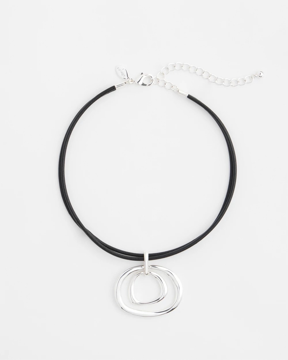 Chico's Sale - Silver Tone Rings Pendant Necklace Silver