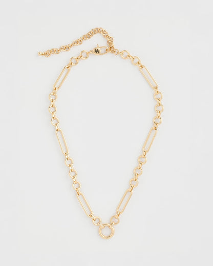 Chico's Essential - Shiny Goldtone Novelty Charm Necklace Gold