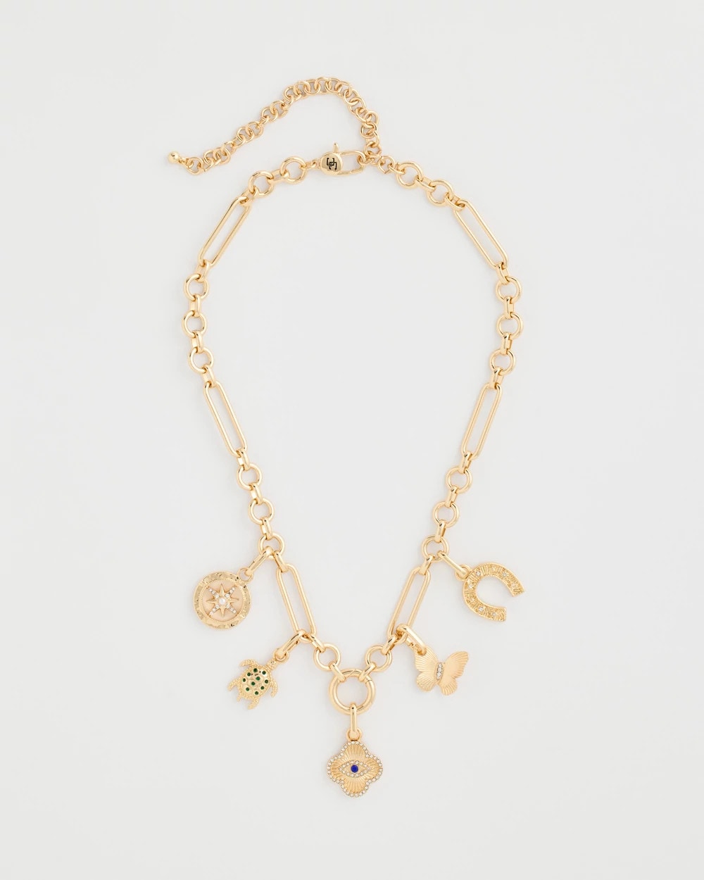 Chico's Essential - Shiny Goldtone Novelty Charm Necklace Gold
