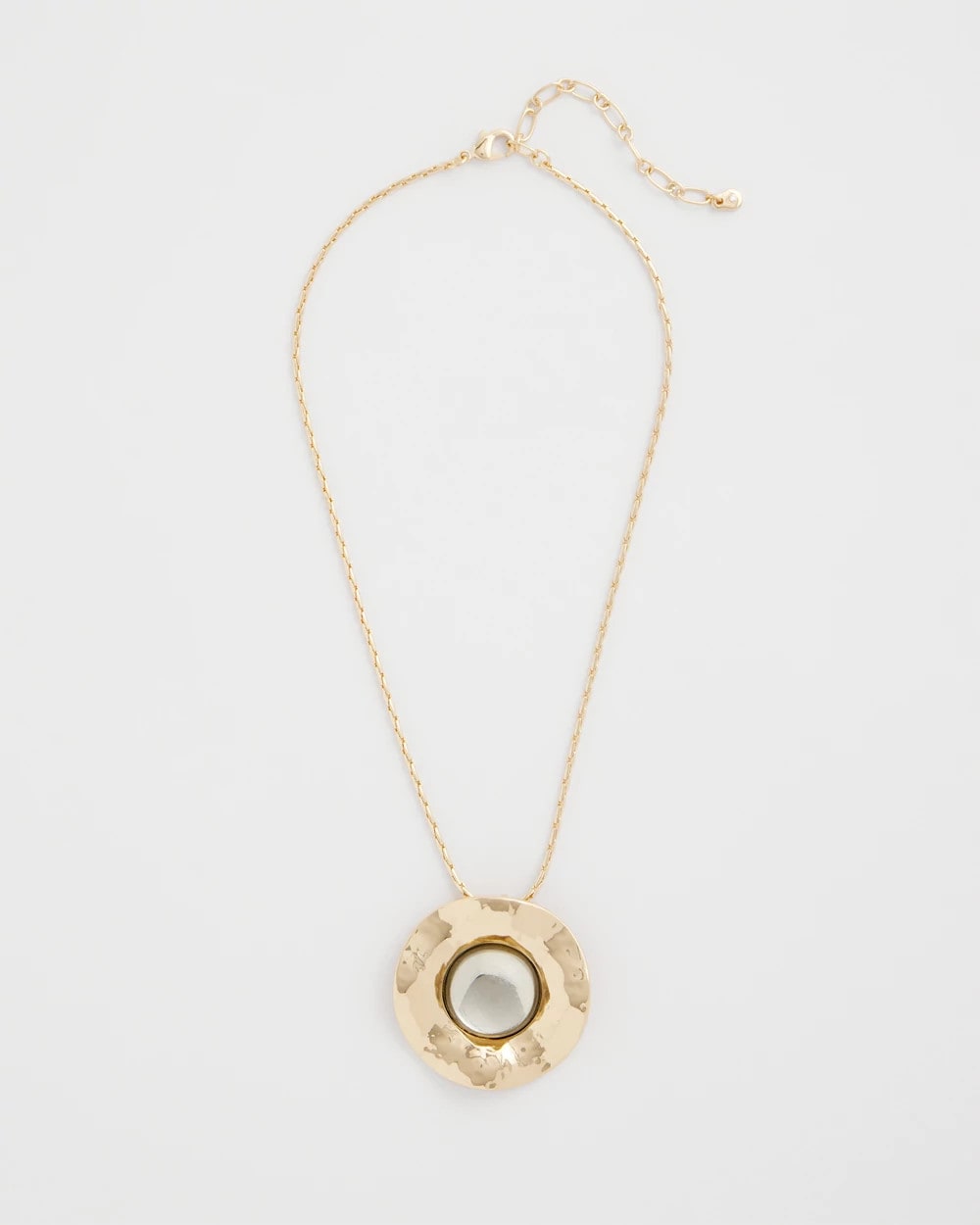 Chico's New - Green Gold Short Pendant Necklace Green