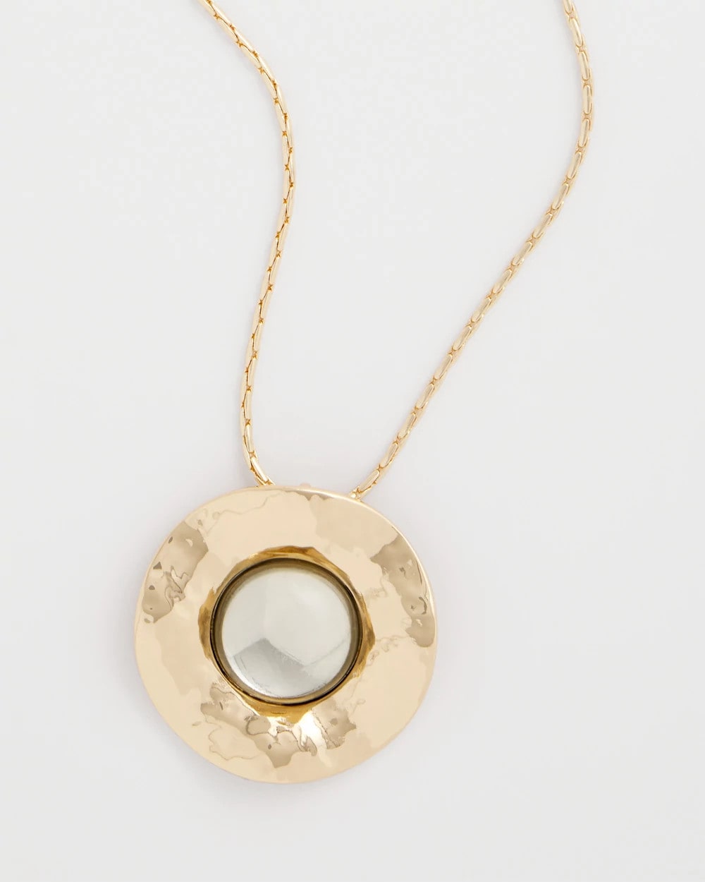 Chico's New - Green Gold Short Pendant Necklace Green