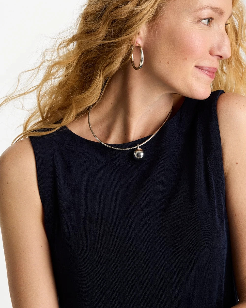 Chico's Deals - Silver Bead Collar Necklace Silver
