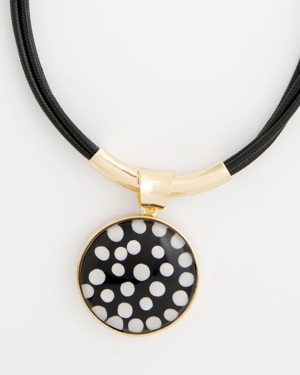 Chico's Signature - Polka Dot Pendant Necklace Black/White