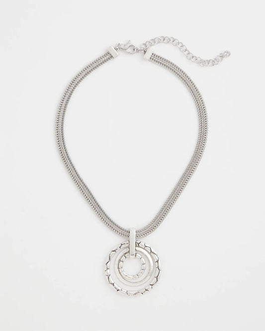 Chico's Best Seller - Silver Short Pendant Necklace Silver