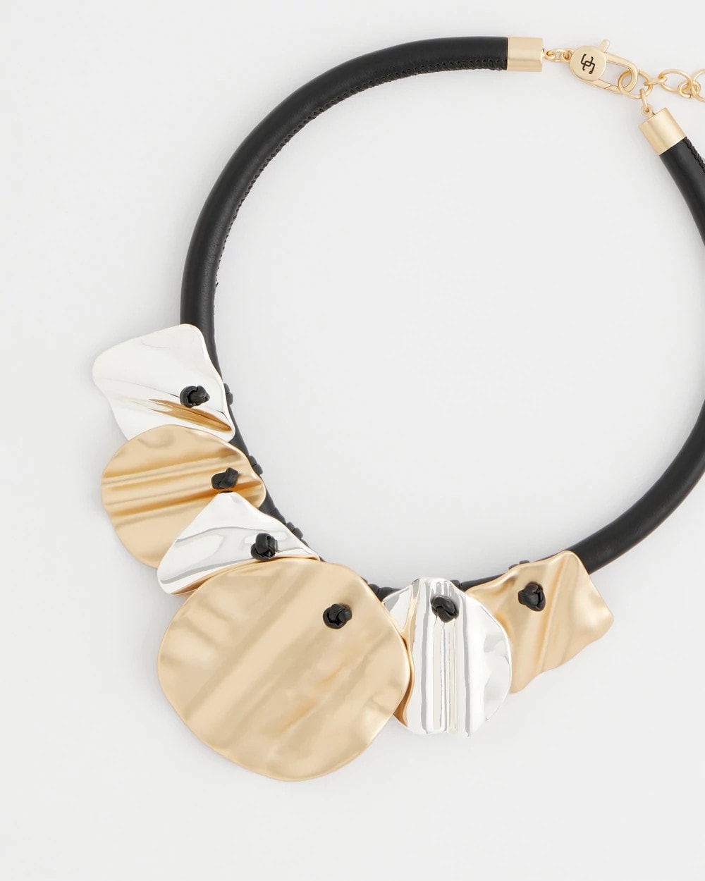 Chico's Hot Sale - Crinkle Mixed Metal Bib Necklace Mixed Metals