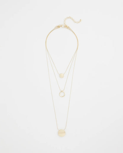 Chico's Value - Gold Triple Pendant Necklace Gold