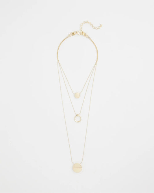 Chico's Value - Gold Triple Pendant Necklace Gold