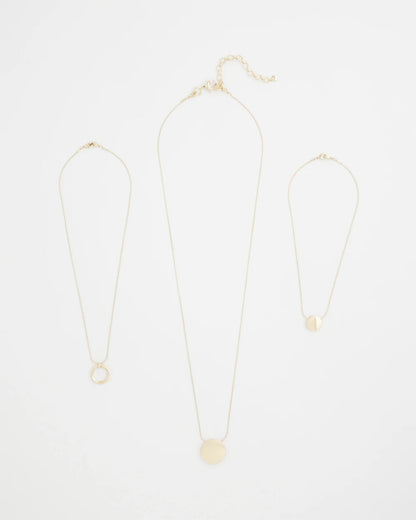 Chico's Value - Gold Triple Pendant Necklace Gold