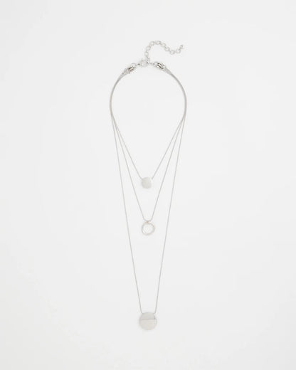Chico's Trending - Silver Triple Pendant Necklace Silver