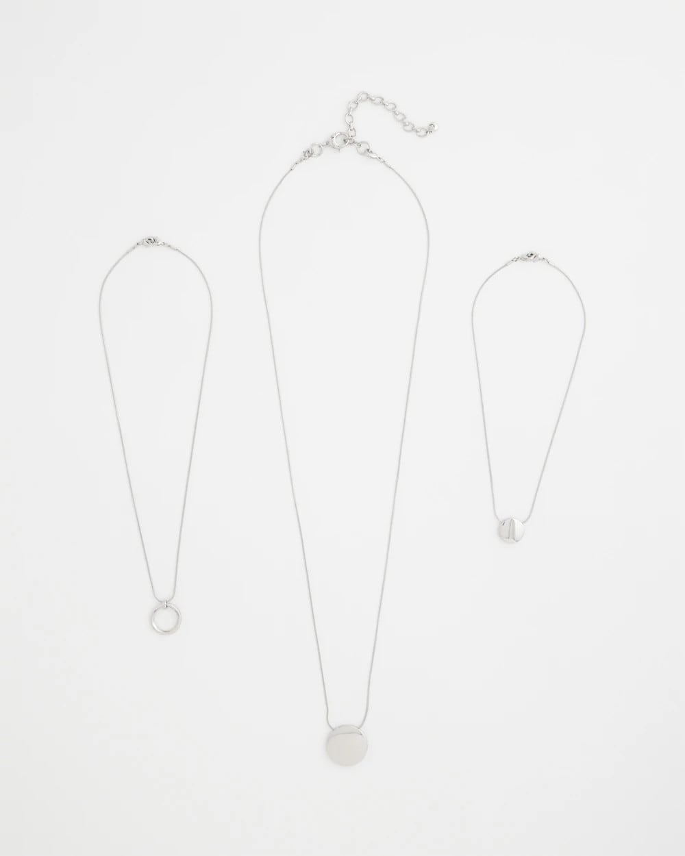 Chico's Trending - Silver Triple Pendant Necklace Silver