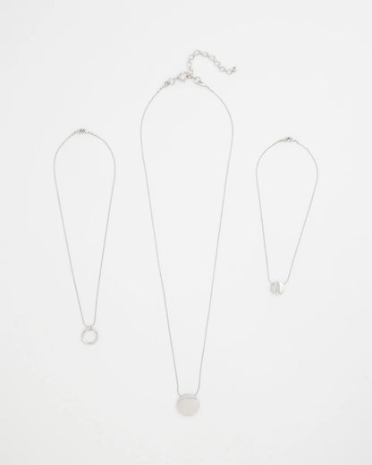 Chico's Trending - Silver Triple Pendant Necklace Silver