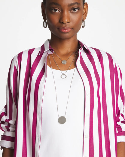 Chico's Trending - Silver Triple Pendant Necklace Silver