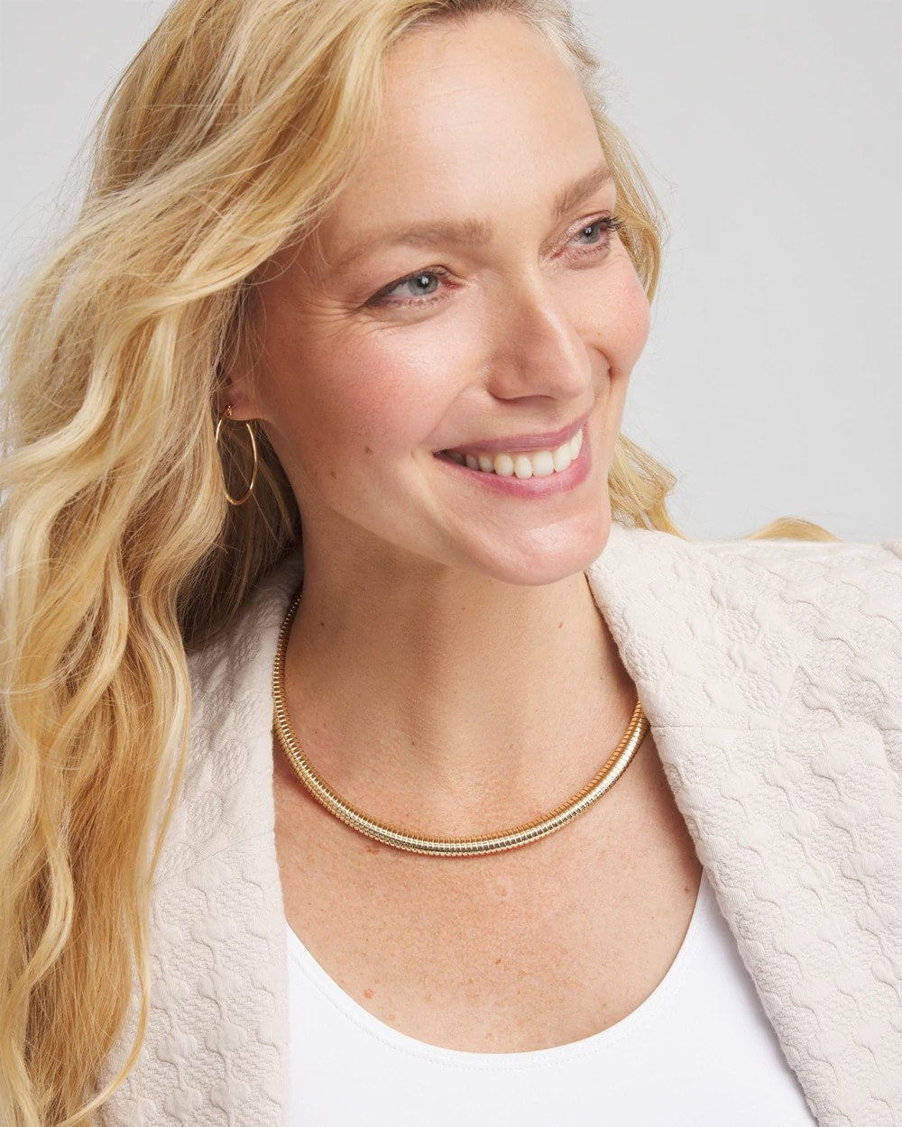 Chico's Trending - Mixed Metal Link Triple-Strand Necklace Mixed Metals