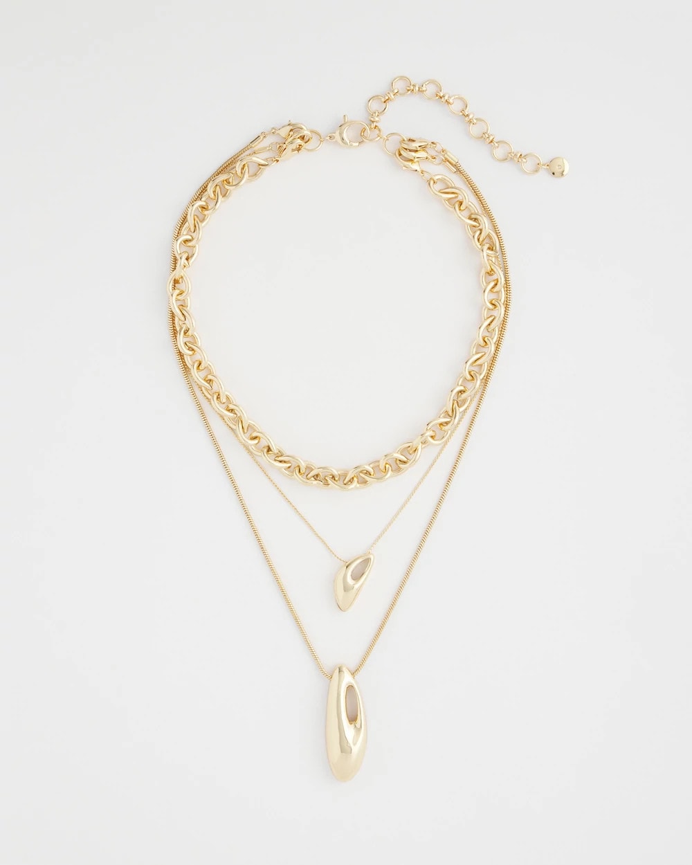 Chico's Discount - Convertible Three-Strand Pendant Necklace Gold