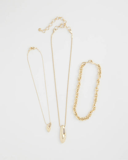 Chico's Discount - Convertible Three-Strand Pendant Necklace Gold