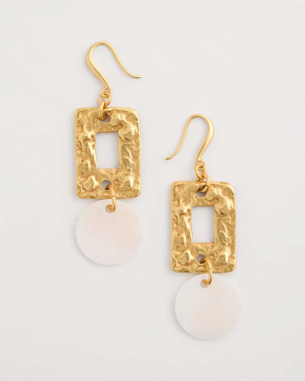 Chico's Featured - Pearl Hammered Drop Earrings Gold