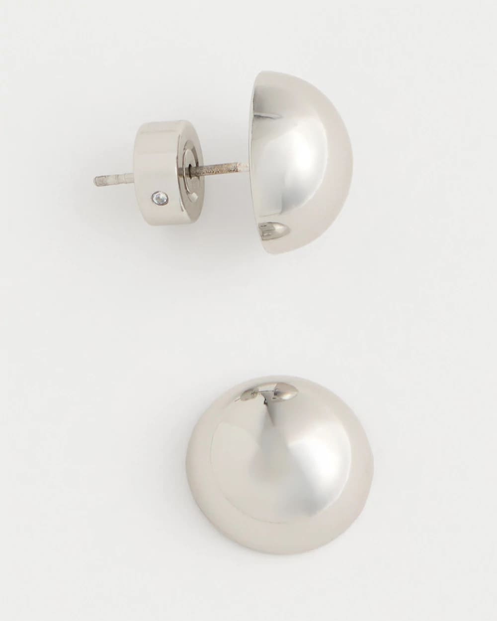 Chico's Popular - Mini Silvertone Sphere Stud Earrings Silver