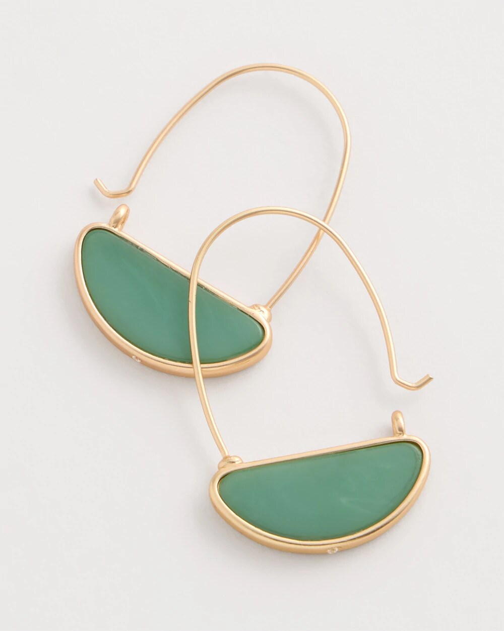 Chico's New - Resin Threader Drop Earrings Green
