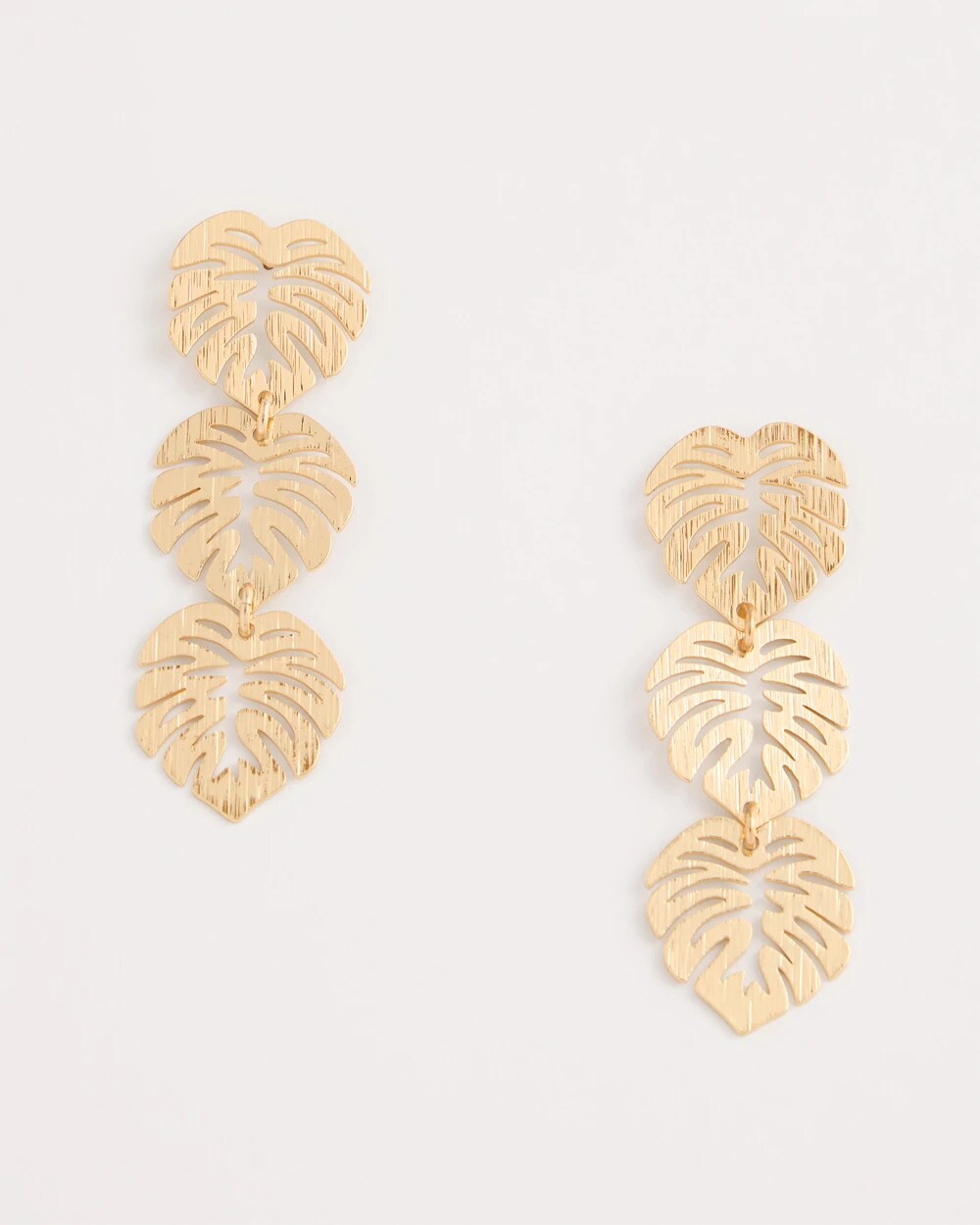 Chico's Customer Favorite - Palm Frond Linear Drop Earrings Gold