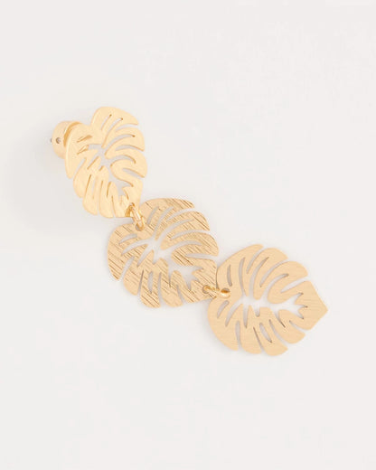 Chico's Customer Favorite - Palm Frond Linear Drop Earrings Gold