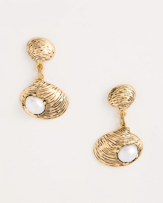 Chico's Top Pick - Golden Shell Drop Earrings Gold