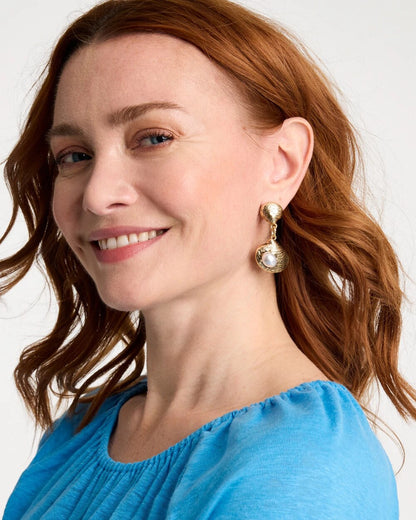 Chico's Top Pick - Golden Shell Drop Earrings Gold