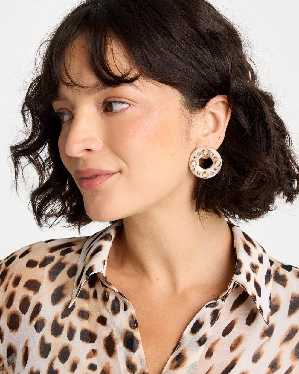 Chico's Discount - Embellished Neutral Stud Earrings Neutral