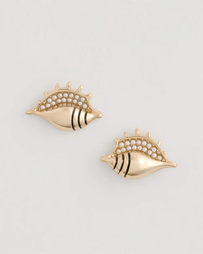 Chico's Top Pick - Conch Stud Earrings Gold