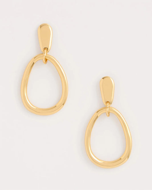 Chico's Value - Goldtone Open Circle Drop Earrings Gold