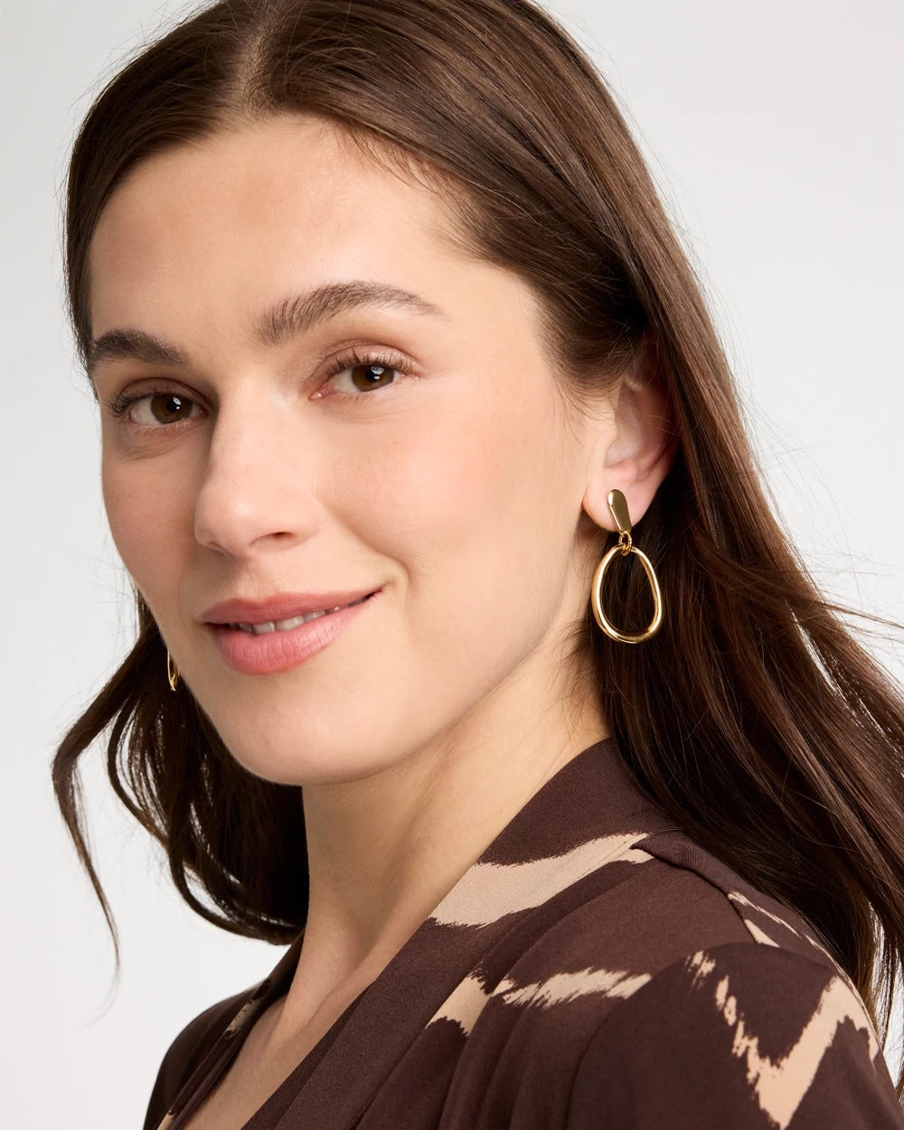 Chico's Value - Goldtone Open Circle Drop Earrings Gold
