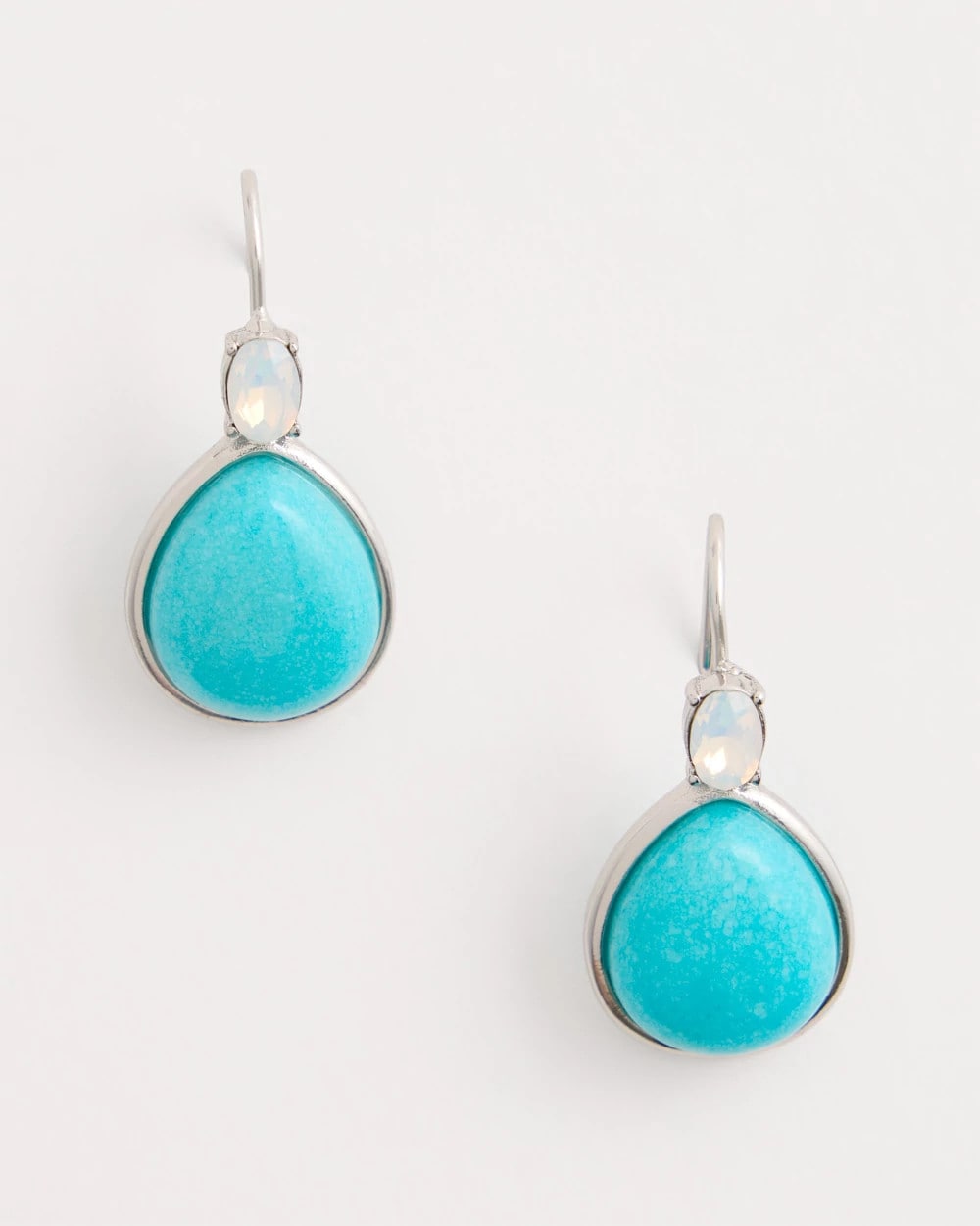 Chico's Recommended - Genuine Jade Teal Teardrop Earrings Teal