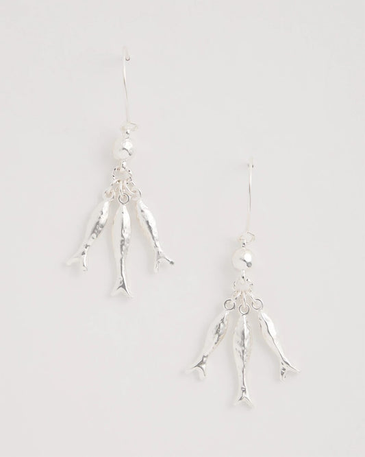 Chico's Popular - Silvertone Fish Cluster Earrings Silver