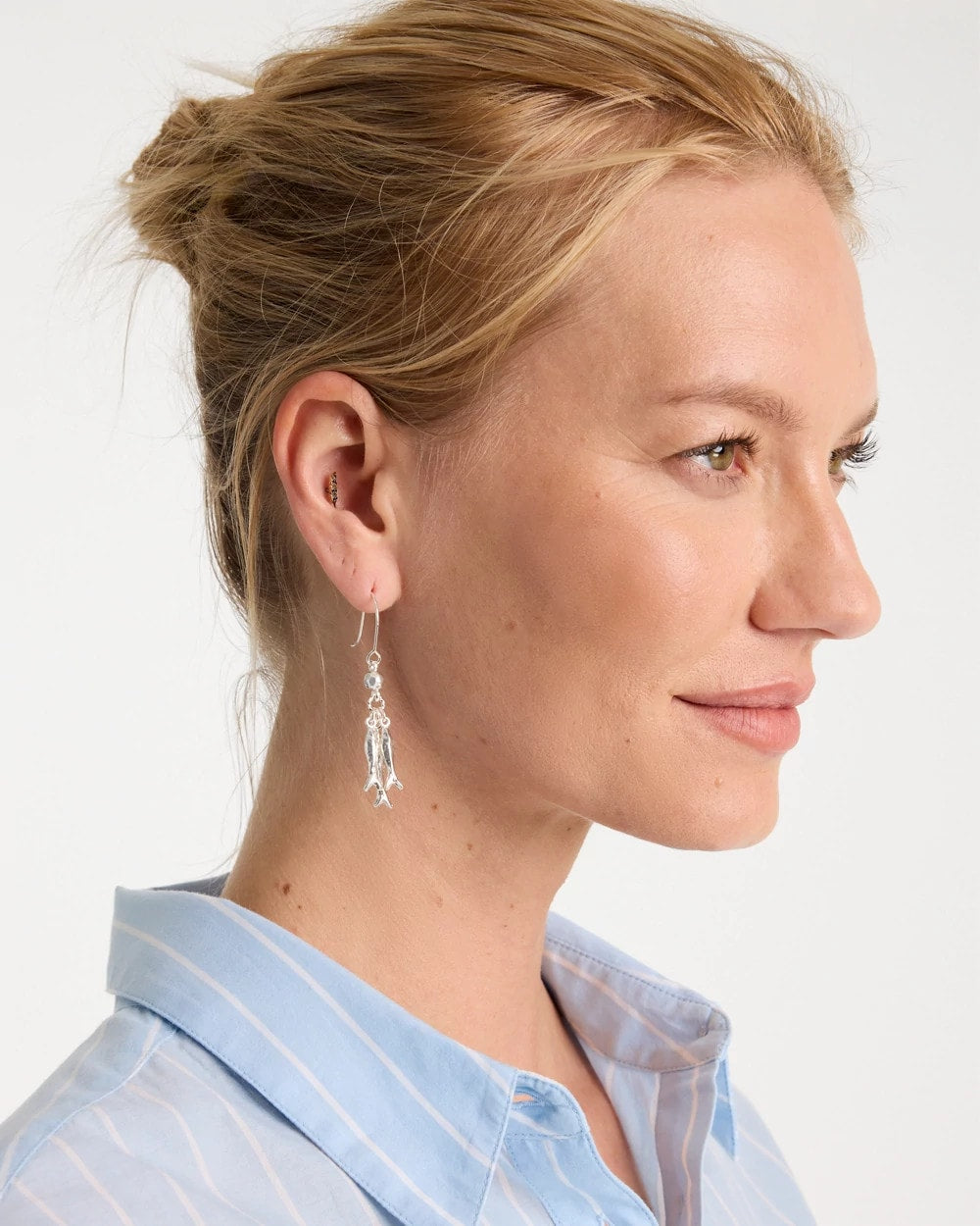 Chico's Popular - Silvertone Fish Cluster Earrings Silver