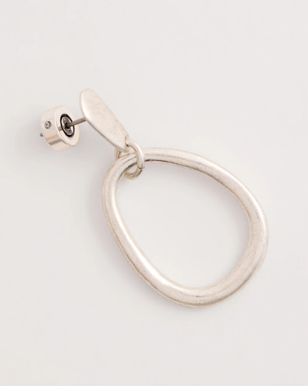 Chico's Latest - Silvertone Open Circle Drop Earrings Silver