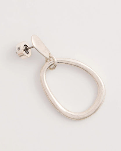 Chico's Latest - Silvertone Open Circle Drop Earrings Silver