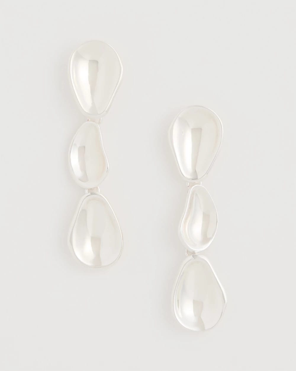 Chico's Exclusive - Silvertone Linear Drop Earrings Silver