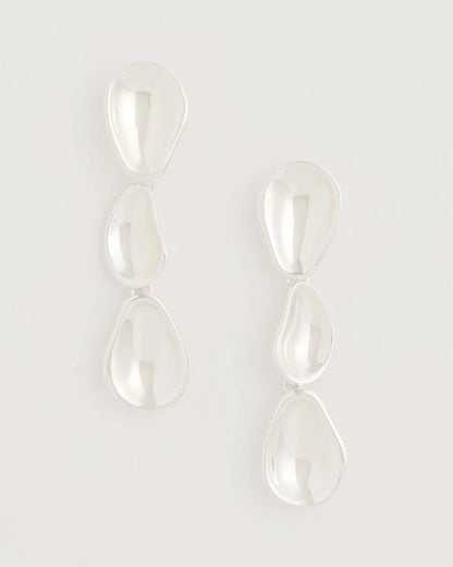 Chico's Exclusive - Silvertone Linear Drop Earrings Silver
