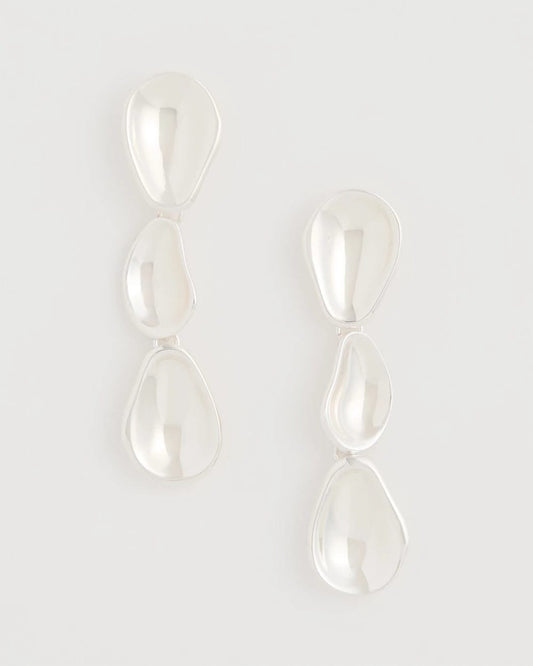 Chico's Exclusive - Silvertone Linear Drop Earrings Silver