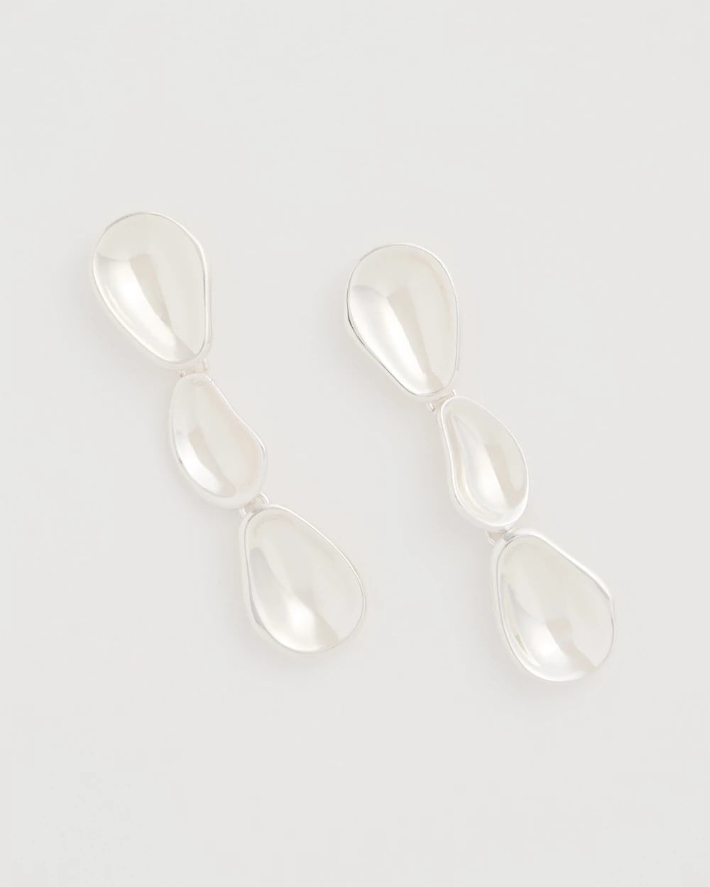 Chico's Exclusive - Silvertone Linear Drop Earrings Silver