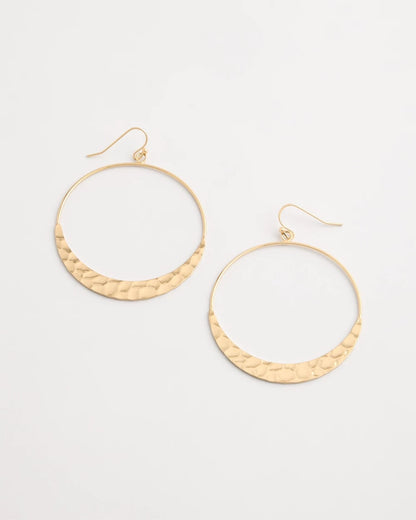 Chico's Trusted - Hammered Hoop Earrings Gold