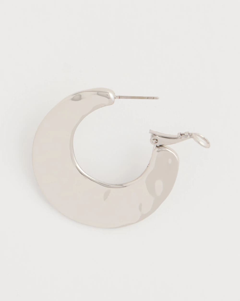 Chico's Discount - Hammered Hoop Earrings Silver