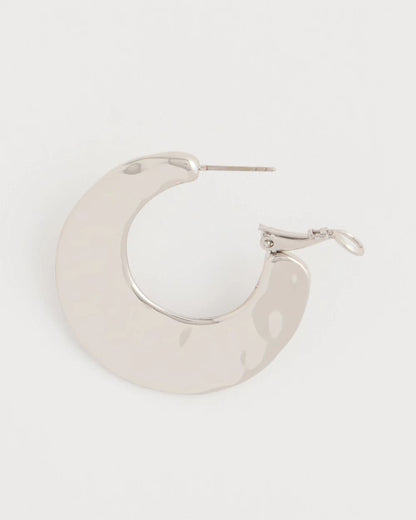 Chico's Discount - Hammered Hoop Earrings Silver