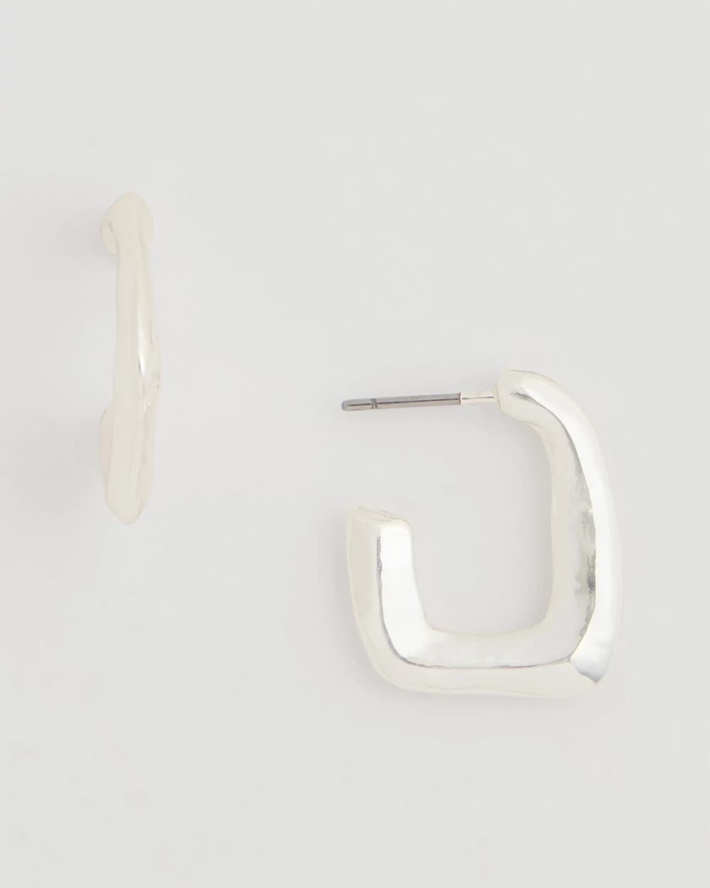 Chico's Latest - Mini Silvertone Square Earrings Silver