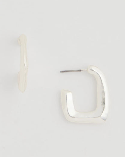 Chico's Latest - Mini Silvertone Square Earrings Silver