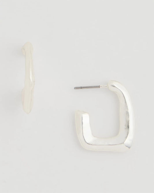 Chico's Latest - Mini Silvertone Square Earrings Silver