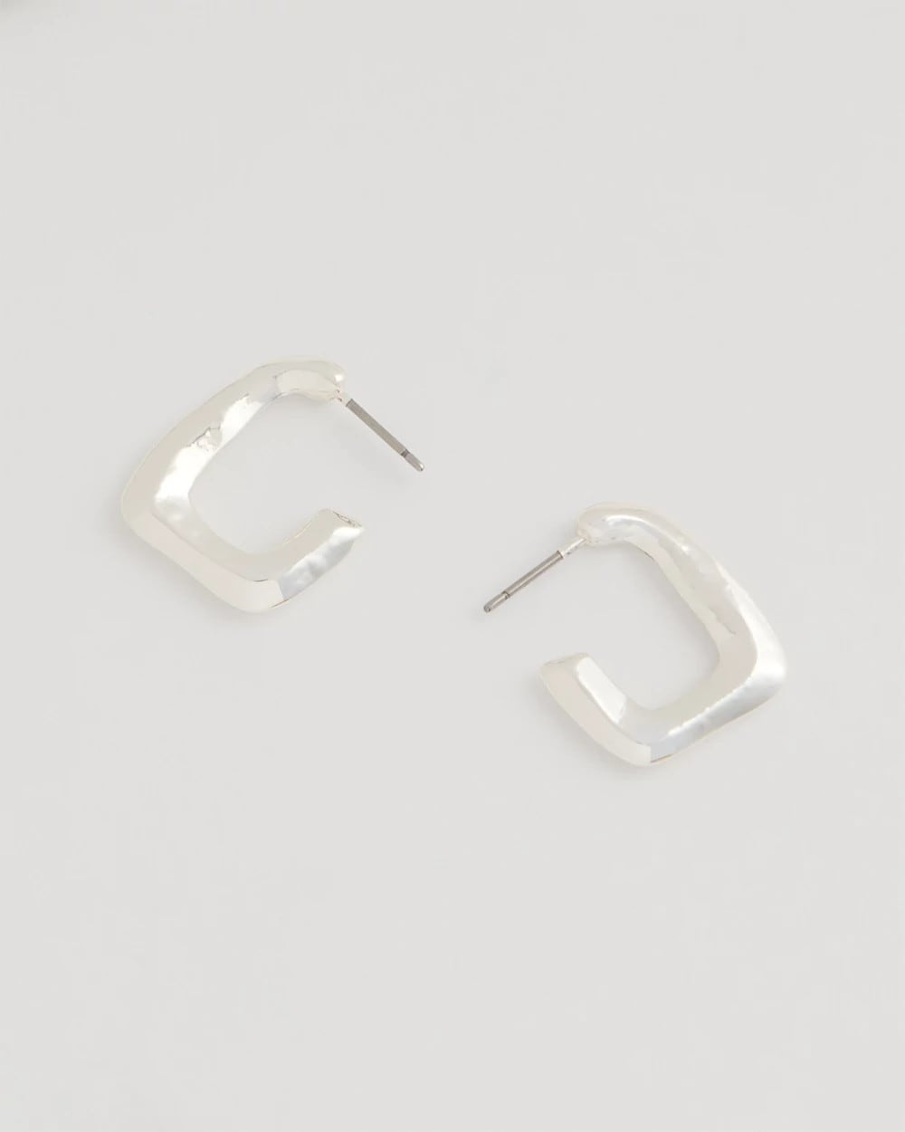 Chico's Latest - Mini Silvertone Square Earrings Silver
